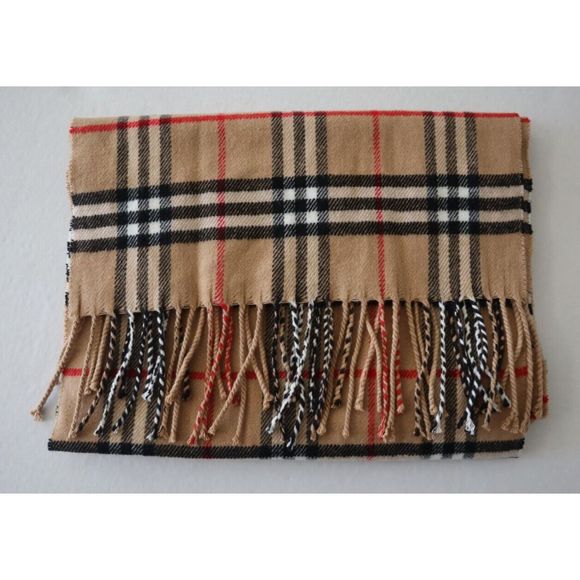 Burberry London Women's Bright Cobalt Classic Check Cashmere Scarf - Picture 6 of 6